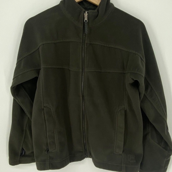 REI Co Op Boys Large (14-16) Fleece Full Zip Sweatshirt Jacket Gray Green, bin - Picture 1 of 7